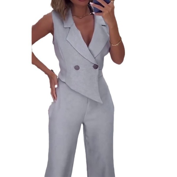 Fashion asymmetrical professional temperament women's jumpsuit 8