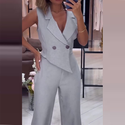 Fashion asymmetrical professional temperament women's jumpsuit 8