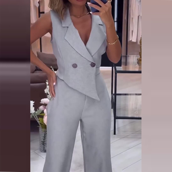 Fashion asymmetrical professional temperament women's jumpsuit 8