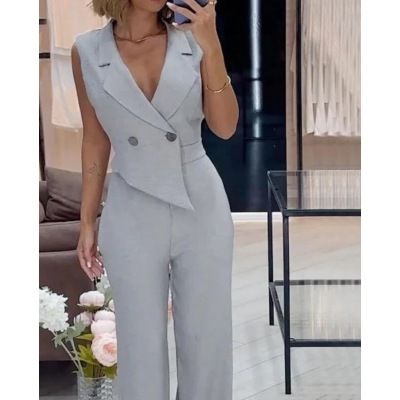 Fashion asymmetrical professional temperament women's jumpsuit 8