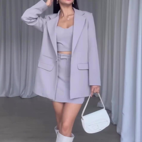 Fashion lapel elegant commuter suit skirt suit 18