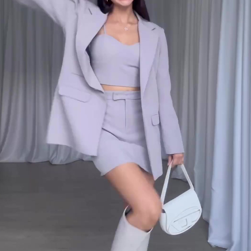 Fashion lapel elegant commuter suit skirt suit 18