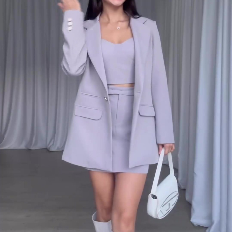 Fashion lapel elegant commuter suit skirt suit 18