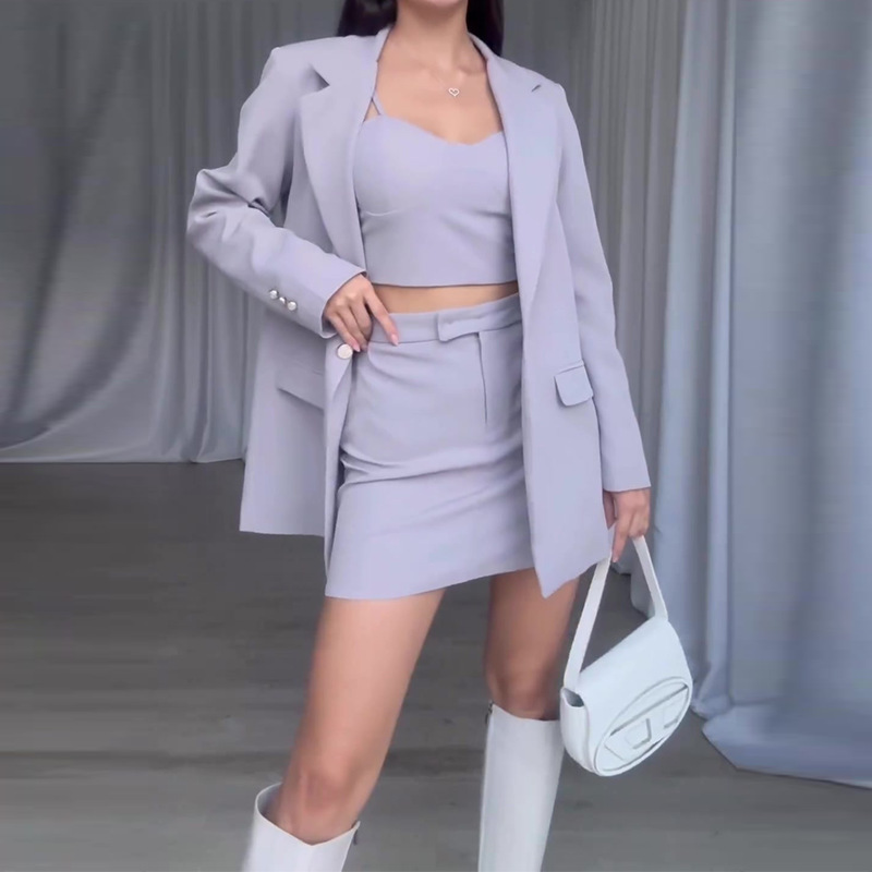 Fashion lapel elegant commuter suit skirt suit 18