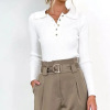 Fashion Polo Neck Slim Fit Casual Harem Suit Pants Set 12