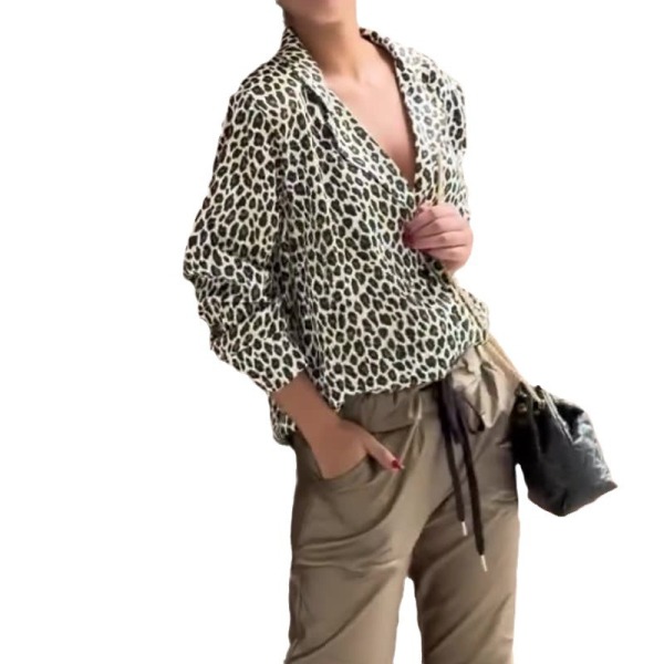 Fashionable Leopard Print Casual Loose Shirts Top 20