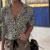 Fashionable Leopard Print Casual Loose Shirts Top 20