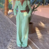 New French lapel button asymmetric high-end suit pants 2