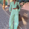 New French lapel button asymmetric high-end suit pants 2