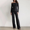 One shoulder button top slim fit commuter suit 10
