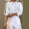 Women's elegant shirt commuting wide-leg pants suit 7