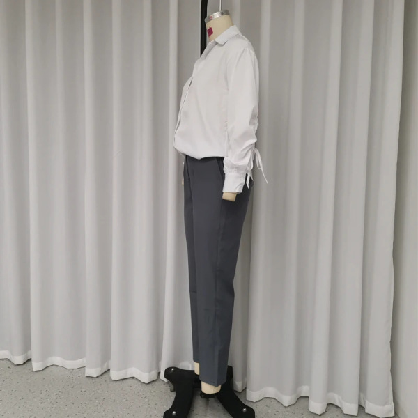 Fashionable temperament shirt high waist straight pants two piece suit 27