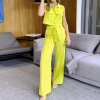 Temperament workwear vest lace-up wide-leg pants suit 32