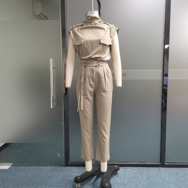 Personalized shoulder strap slim waist belt decoration pants suit 36