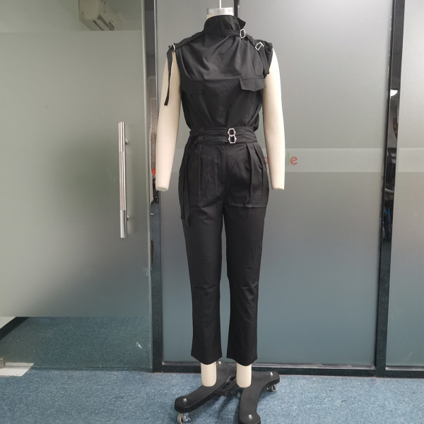 Personalized shoulder strap slim waist belt decoration pants suit 36