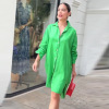 Printed casual long simple and comfortable shirt dress 48