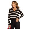 Contrast stripe print comfortable top for women 49
