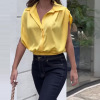 Women's simple short sleeveless commuter shirt top 52