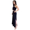 Women's Navel-Baring Camisole Top High Waisted Maxi Skirt Set 54