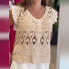 Fashion hollow sleeveless casual versatile knitted sweater top 57