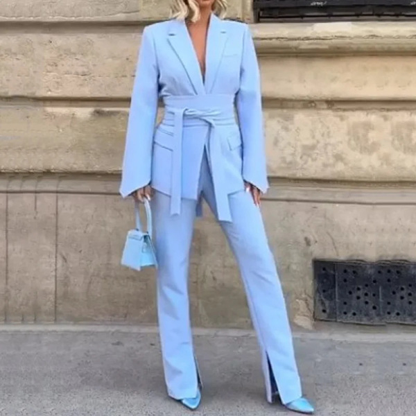 Ladies lapel slim fit suit 25