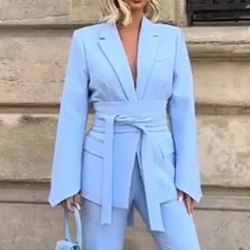 Ladies lapel slim fit suit 25